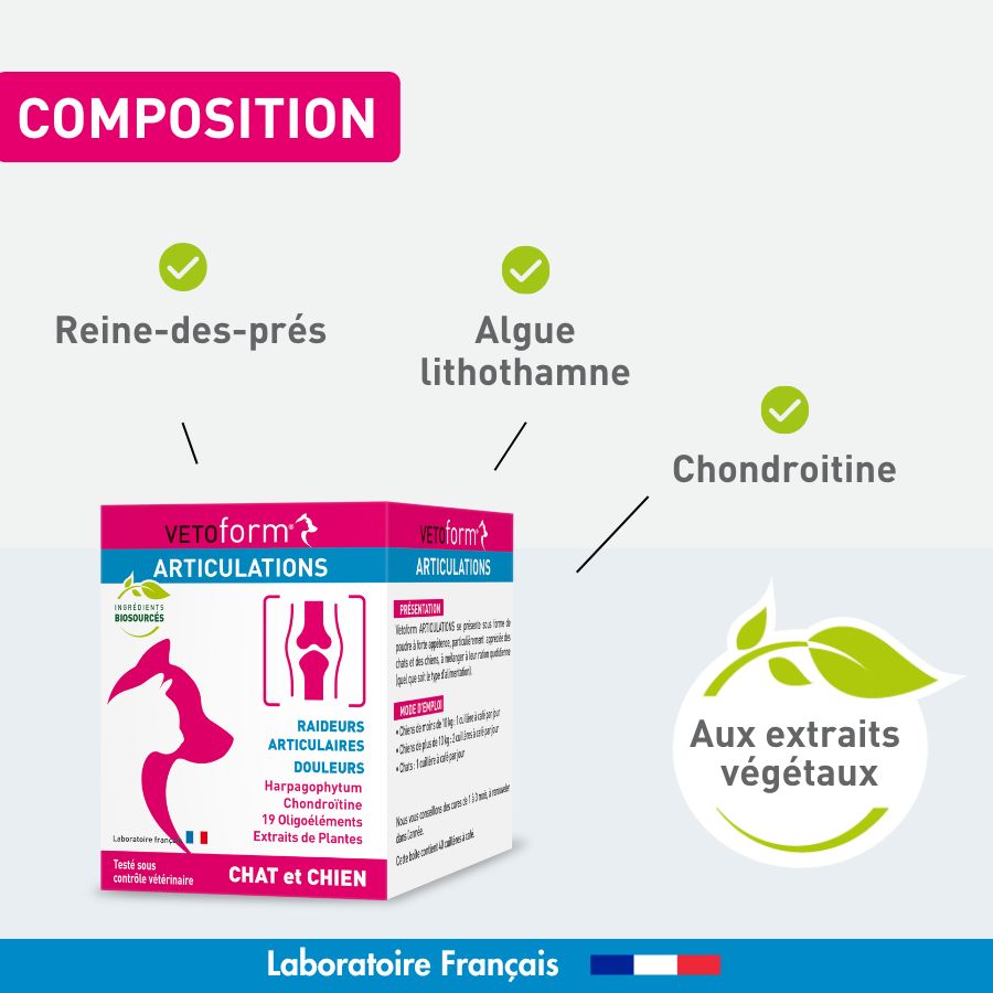 Aliment complémentaire - Articulations chat et chien - 100g