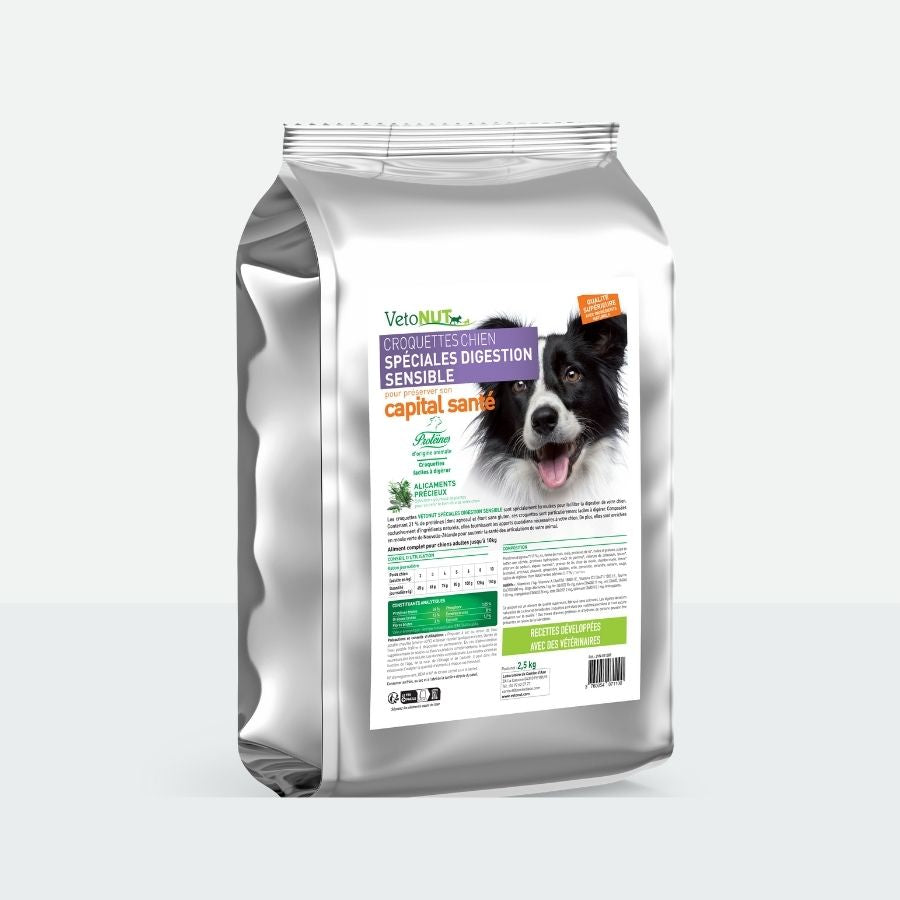 Croquettes chien spéciales digestion sensible - 2.5kg
