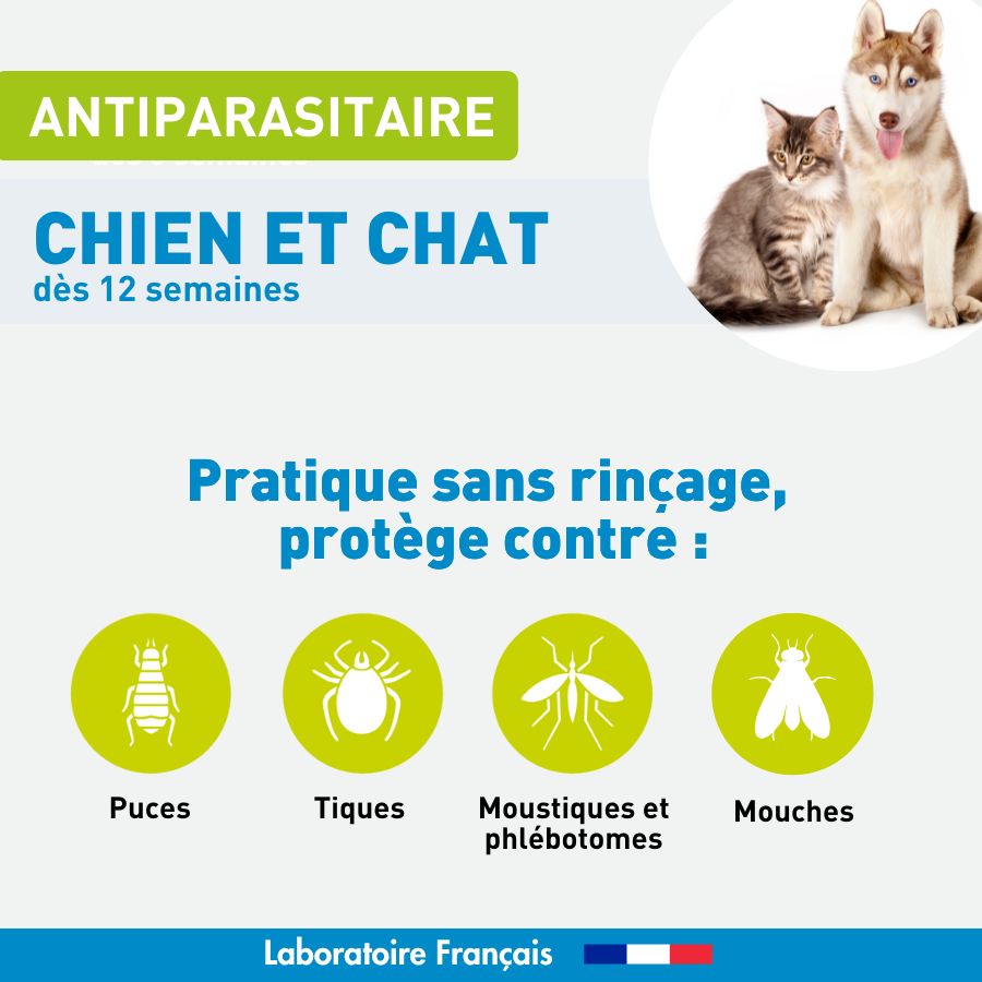 Lotion antiparasitaires chien et chat - 250 ml