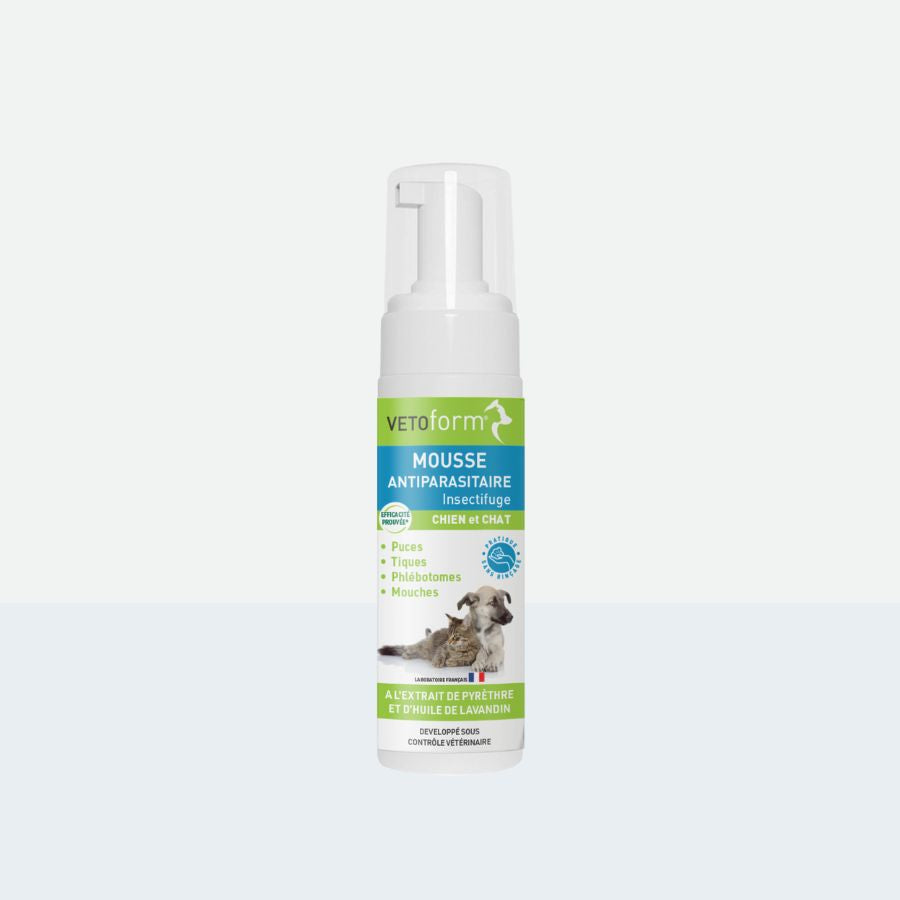 Mousse antiparasitaire répulsive chien et chat - 150ml