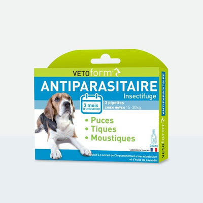 Antiparasitaire chien moyen - 3 pipettes