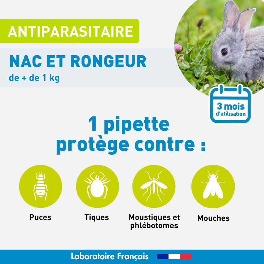 Antiparasitaire Nac Rongeurs- 3 pipettes